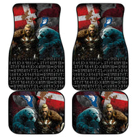 Greenlandic and Danish Together Car Mats Polar Warrior Vikings with National Flag Grunge Style - Wonder Print Shop