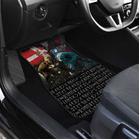 Greenlandic and Danish Together Car Mats Polar Warrior Vikings with National Flag Grunge Style - Wonder Print Shop
