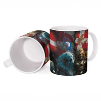 Greenlandic and Danish Together Ceramic Mug Polar Warrior Vikings with National Flag Grunge Style - Wonder Print Shop
