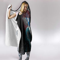 Greenlandic and Danish Together Hooded Blanket Polar Warrior Vikings with National Flag Grunge Style - Wonder Print Shop