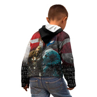 Greenlandic and Danish Together Kid Hoodie Polar Warrior Vikings with National Flag Grunge Style - Wonder Print Shop