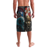 Greenlandic and Danish Together Lavalava Polar Warrior Vikings with National Flag Grunge Style - Wonder Print Shop