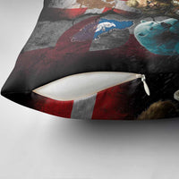 Greenlandic and Danish Together Pillow Cover Polar Warrior Vikings with National Flag Grunge Style - Wonder Print Shop