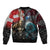 Greenlandic and Danish Together Sleeve Zip Bomber Jacket Polar Warrior Vikings with National Flag Grunge Style - Wonder Print Shop