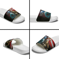 Greenlandic and Danish Together Slide Sandals Polar Warrior Vikings with National Flag Grunge Style - Wonder Print Shop