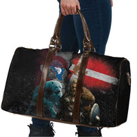 Greenlandic and Danish Together Travel Bag Polar Warrior Vikings with National Flag Grunge Style - Wonder Print Shop