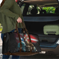 Greenlandic and Danish Together Travel Bag Polar Warrior Vikings with National Flag Grunge Style - Wonder Print Shop