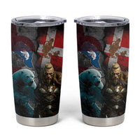 Greenlandic and Danish Together Tumbler Cup Polar Warrior Vikings with National Flag Grunge Style - Wonder Print Shop
