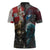 Greenlandic and Danish Together Zipper Polo Shirt Polar Warrior Vikings with National Flag Grunge Style - Wonder Print Shop