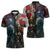 Greenlandic and Danish Together Zipper Polo Shirt Polar Warrior Vikings with National Flag Grunge Style - Wonder Print Shop