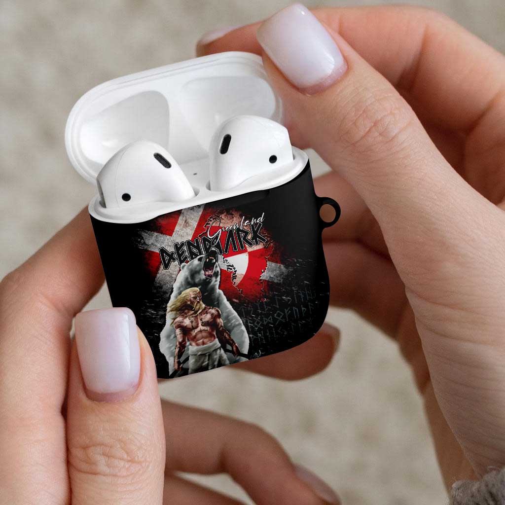 Greenlandic and Danish Together AirPods Case Viking Warrior with Polar Bear Roar - Wonder Print Shop