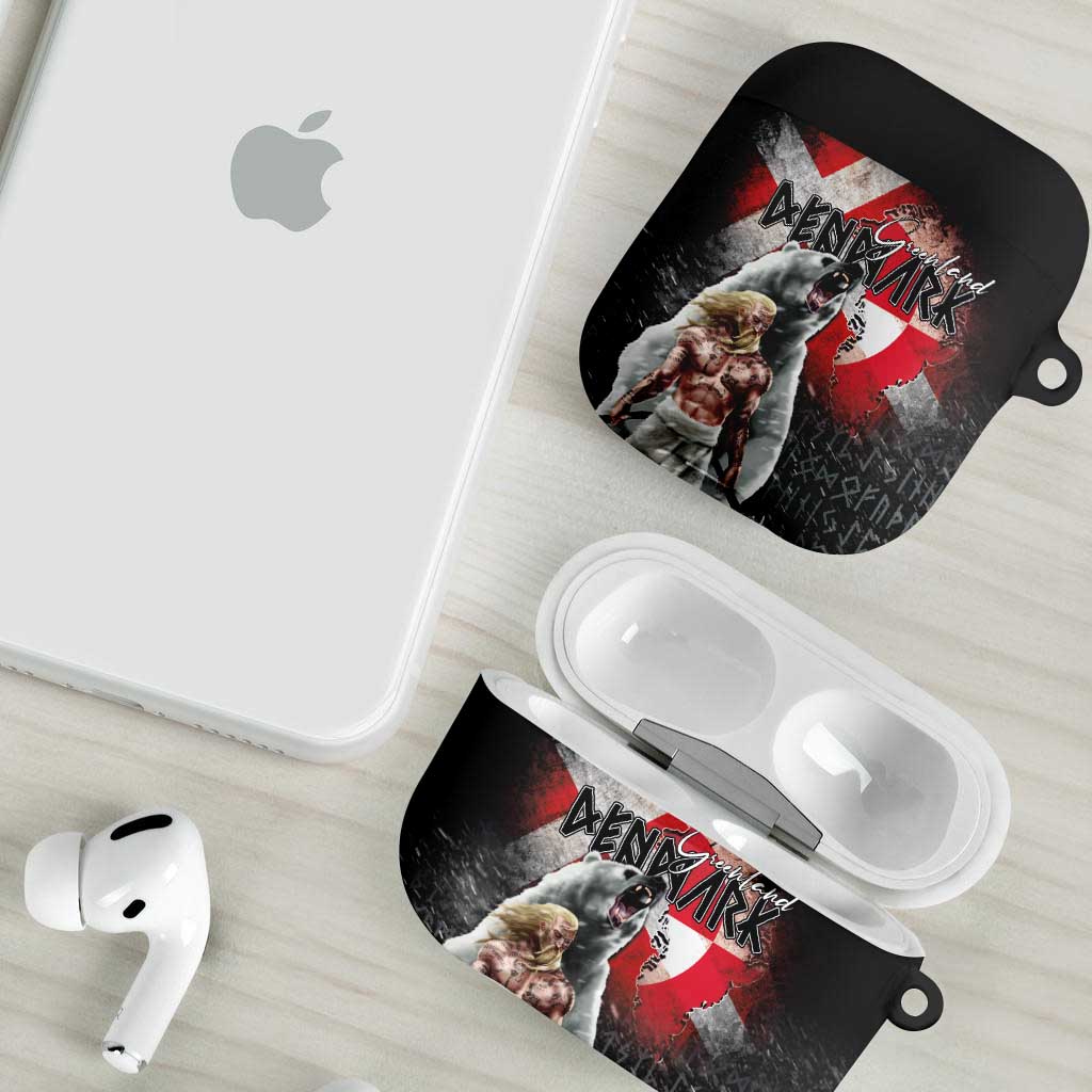 Greenlandic and Danish Together AirPods Case Viking Warrior with Polar Bear Roar - Wonder Print Shop
