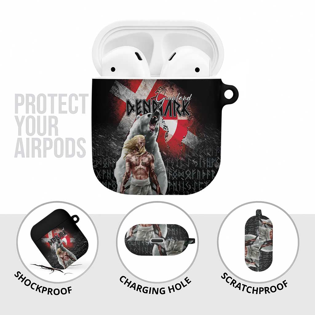 Greenlandic and Danish Together AirPods Case Viking Warrior with Polar Bear Roar - Wonder Print Shop