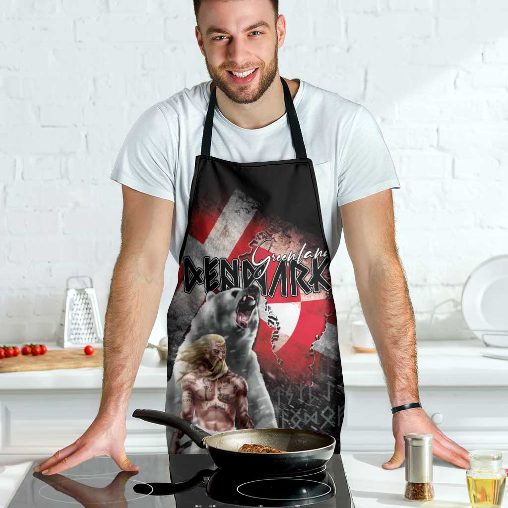 Greenlandic and Danish Together Apron Viking Warrior with Polar Bear Roar - Wonder Print Shop