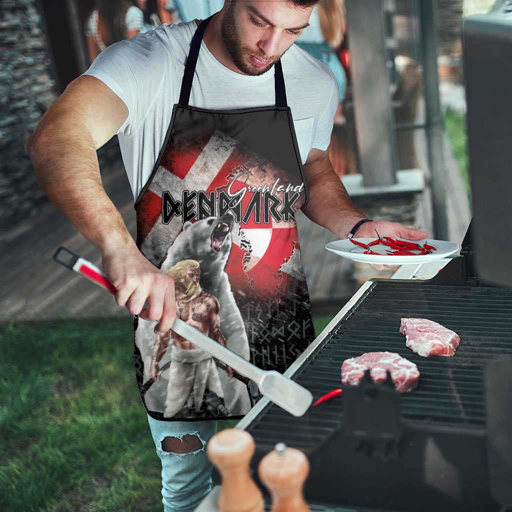 Greenlandic and Danish Together Apron Viking Warrior with Polar Bear Roar - Wonder Print Shop
