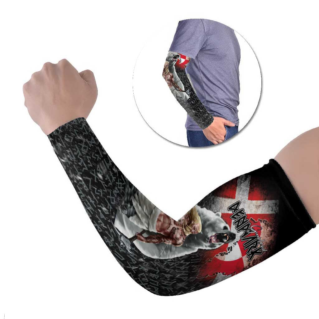 Greenlandic and Danish Together Arm Sleeves Viking Warrior with Polar Bear Roar - Wonder Print Shop
