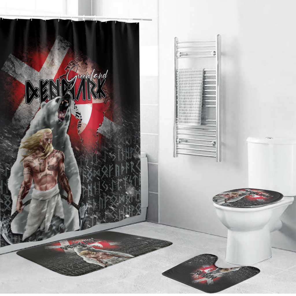 Greenlandic and Danish Together Bathroom Set Viking Warrior with Polar Bear Roar - Wonder Print Shop