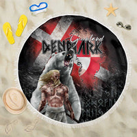 Greenlandic and Danish Together Beach Blanket Viking Warrior with Polar Bear Roar - Wonder Print Shop