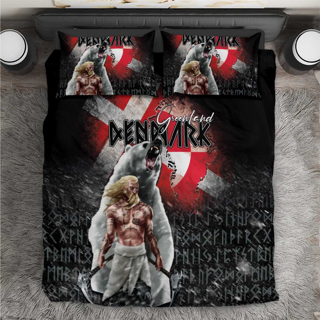 Greenlandic and Danish Together Bedding Set Viking Warrior with Polar Bear Roar - Wonder Print Shop