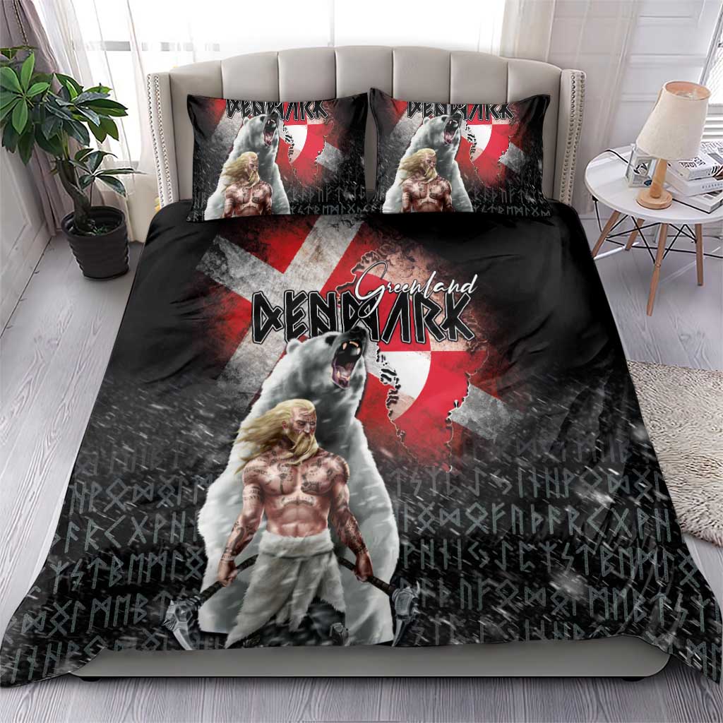Greenlandic and Danish Together Bedding Set Viking Warrior with Polar Bear Roar - Wonder Print Shop