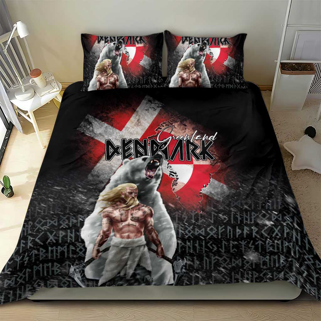 Greenlandic and Danish Together Bedding Set Viking Warrior with Polar Bear Roar - Wonder Print Shop