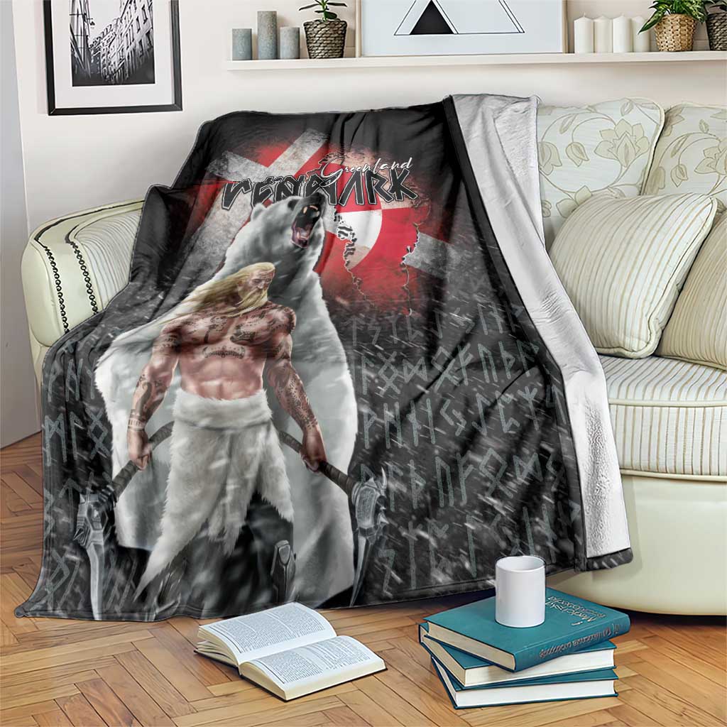 Greenlandic and Danish Together Blanket Viking Warrior with Polar Bear Roar - Wonder Print Shop