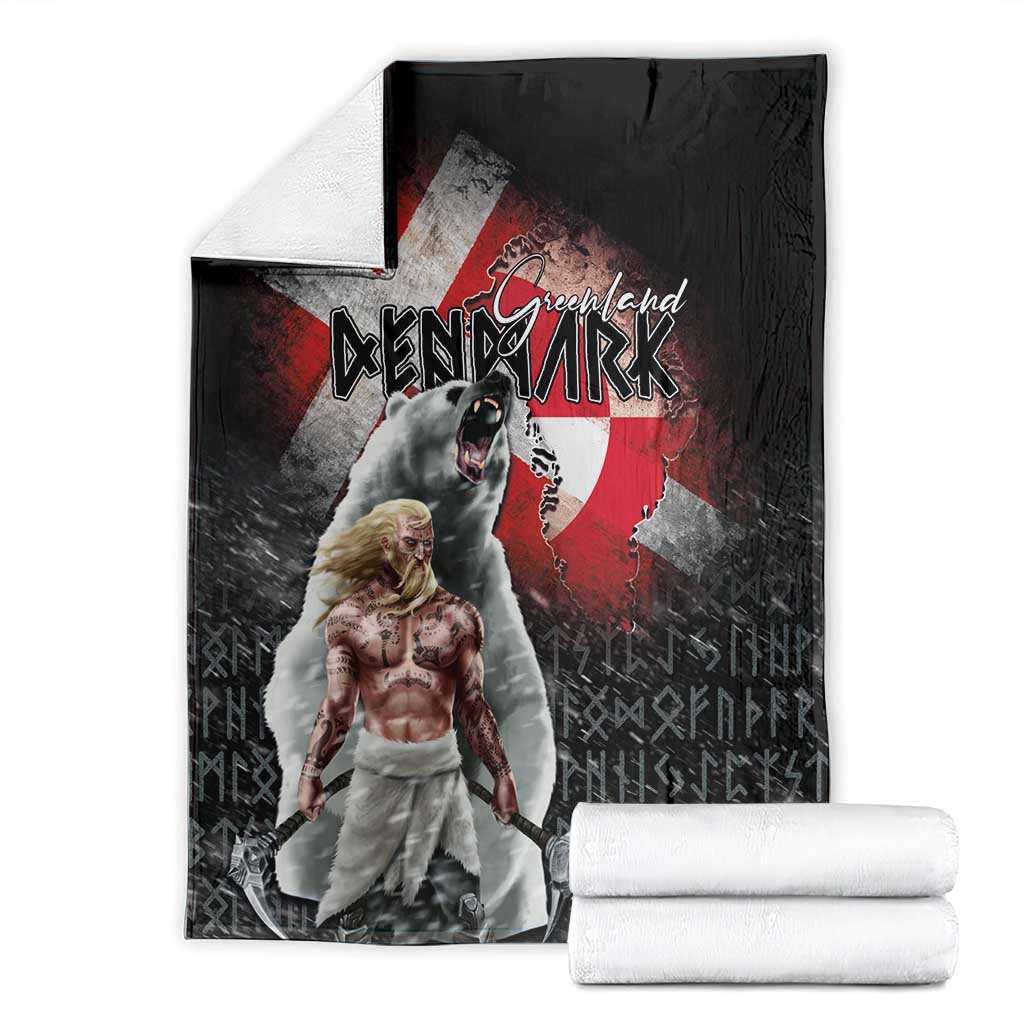 Greenlandic and Danish Together Blanket Viking Warrior with Polar Bear Roar - Wonder Print Shop