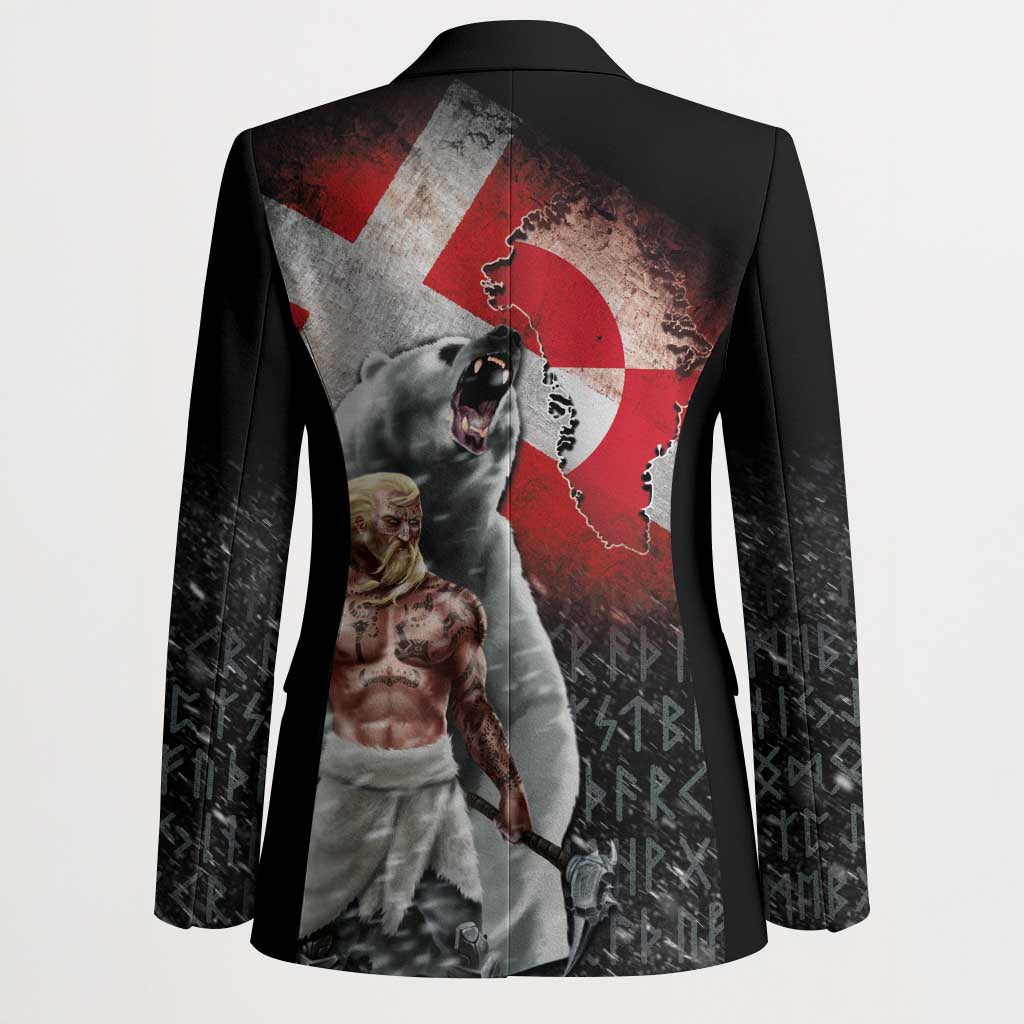Greenlandic and Danish Together Blazer Viking Warrior with Polar Bear Roar - Wonder Print Shop