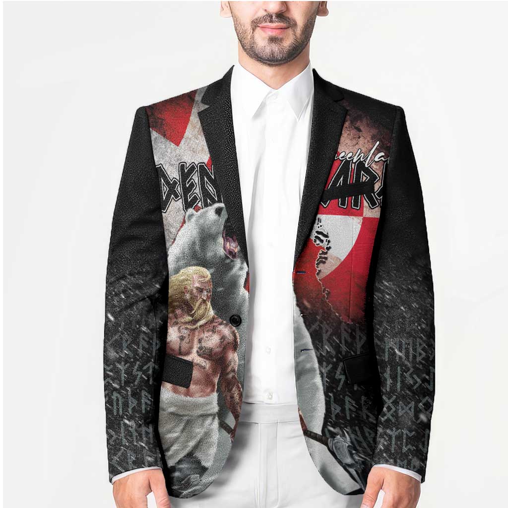 Greenlandic and Danish Together Blazer Viking Warrior with Polar Bear Roar - Wonder Print Shop