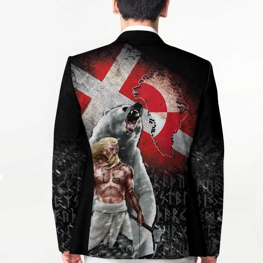 Greenlandic and Danish Together Blazer Viking Warrior with Polar Bear Roar - Wonder Print Shop