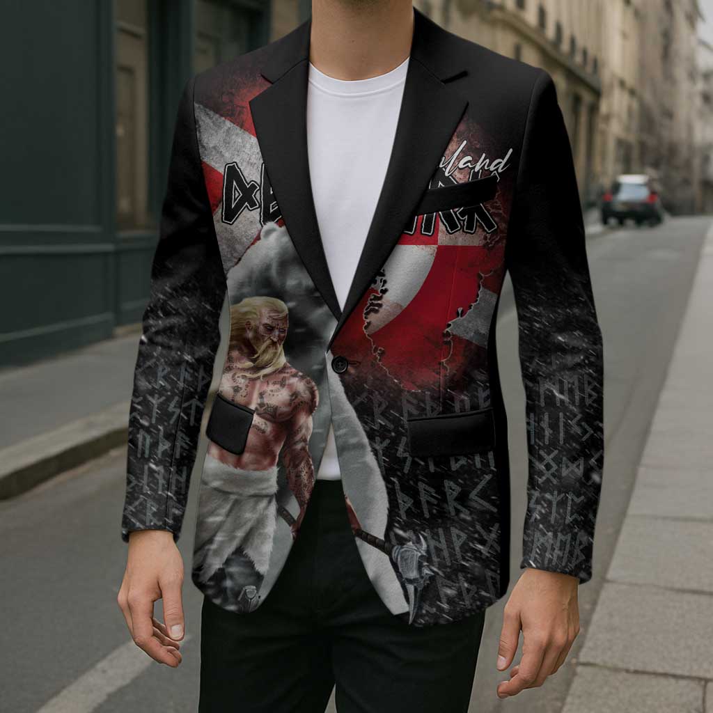 Greenlandic and Danish Together Blazer Viking Warrior with Polar Bear Roar - Wonder Print Shop
