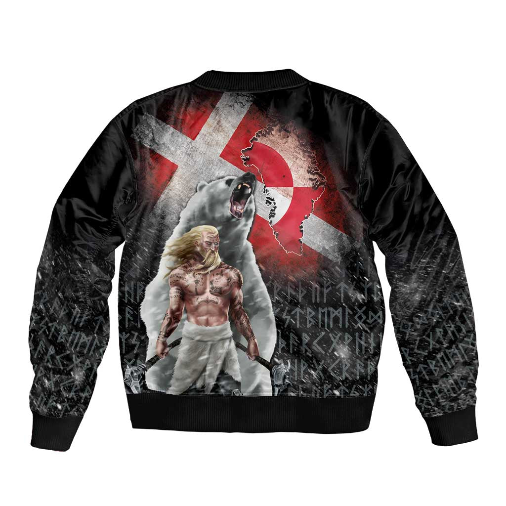 Greenlandic and Danish Together Bomber Jacket Viking Warrior with Polar Bear Roar - Wonder Print Shop