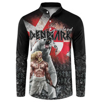 Greenlandic and Danish Together Button Sweatshirt Viking Warrior with Polar Bear Roar - Wonder Print Shop