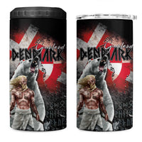 Greenlandic and Danish Together 4 in 1 Can Cooler Tumbler Viking Warrior with Polar Bear Roar - Wonder Print Shop