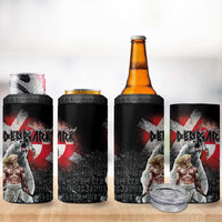 Greenlandic and Danish Together 4 in 1 Can Cooler Tumbler Viking Warrior with Polar Bear Roar - Wonder Print Shop