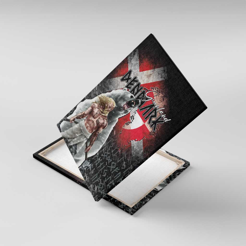 Greenlandic and Danish Together Canvas Wall Art Viking Warrior with Polar Bear Roar - Wonder Print Shop