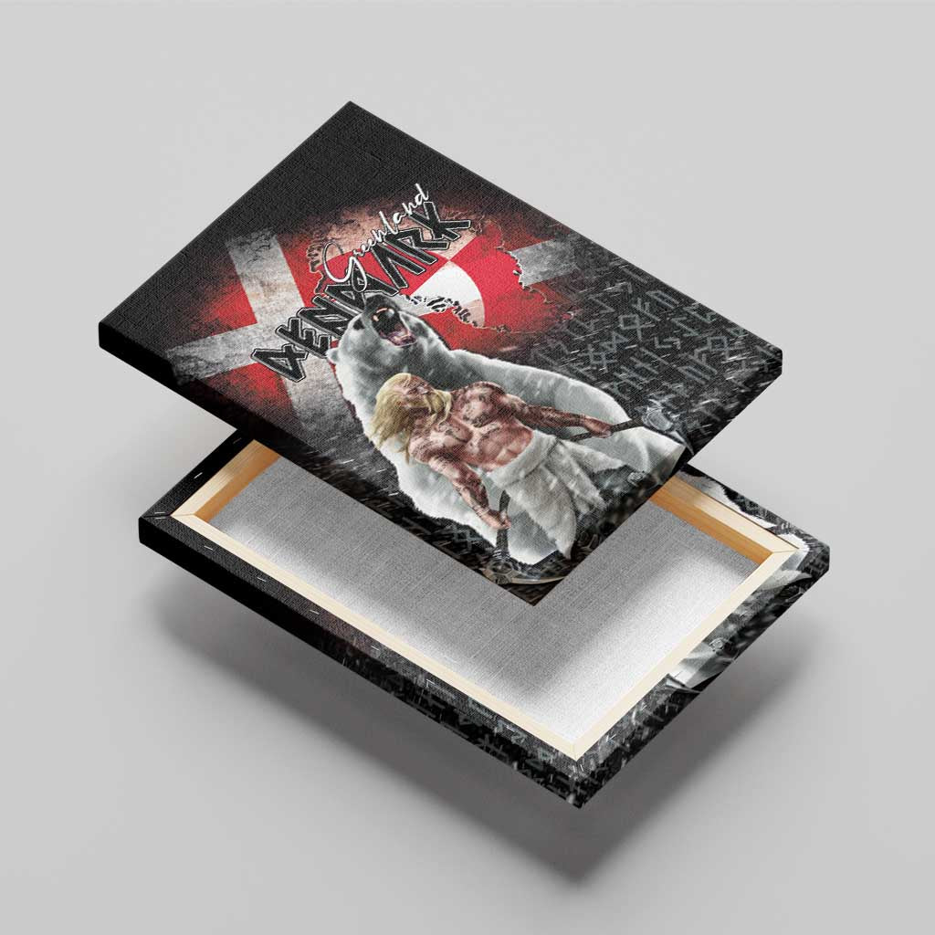 Greenlandic and Danish Together Canvas Wall Art Viking Warrior with Polar Bear Roar - Wonder Print Shop