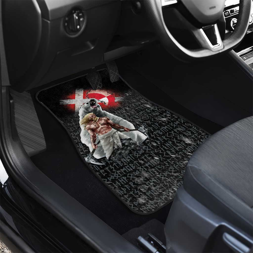 Greenlandic and Danish Together Car Mats Viking Warrior with Polar Bear Roar - Wonder Print Shop