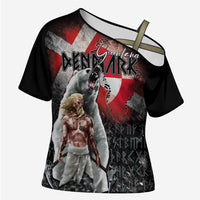 Greenlandic and Danish Together Cross Shoulder Shirt Viking Warrior with Polar Bear Roar - Wonder Print Shop