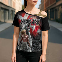 Greenlandic and Danish Together Cross Shoulder Shirt Viking Warrior with Polar Bear Roar - Wonder Print Shop