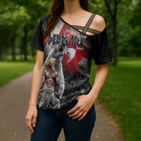 Greenlandic and Danish Together Cross Shoulder Shirt Viking Warrior with Polar Bear Roar - Wonder Print Shop