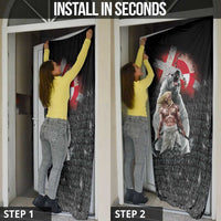 Greenlandic and Danish Together Door Cover Viking Warrior with Polar Bear Roar - Wonder Print Shop