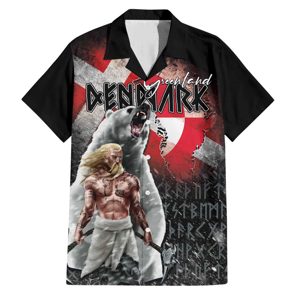 Greenlandic and Danish Together Family Matching Mermaid Dress and Hawaiian Shirt Viking Warrior with Polar Bear Roar - Wonder Print Shop