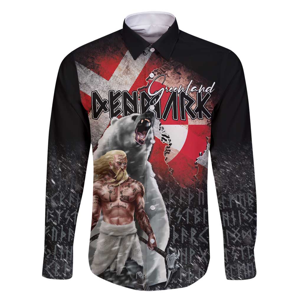 Greenlandic and Danish Together Family Matching Off Shoulder Short Dress and Hawaiian Shirt Viking Warrior with Polar Bear Roar - Wonder Print Shop