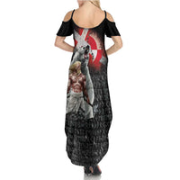Greenlandic and Danish Together Family Matching Summer Maxi Dress and Hawaiian Shirt Viking Warrior with Polar Bear Roar - Wonder Print Shop