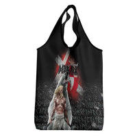 Greenlandic and Danish Together Grocery Bag Viking Warrior with Polar Bear Roar - Wonder Print Shop