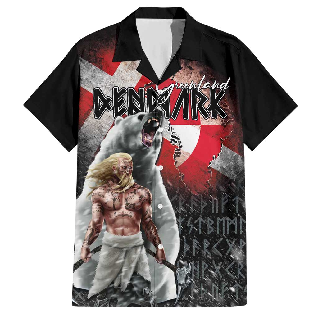 Greenlandic and Danish Together Hawaiian Shirt Viking Warrior with Polar Bear Roar - Wonder Print Shop