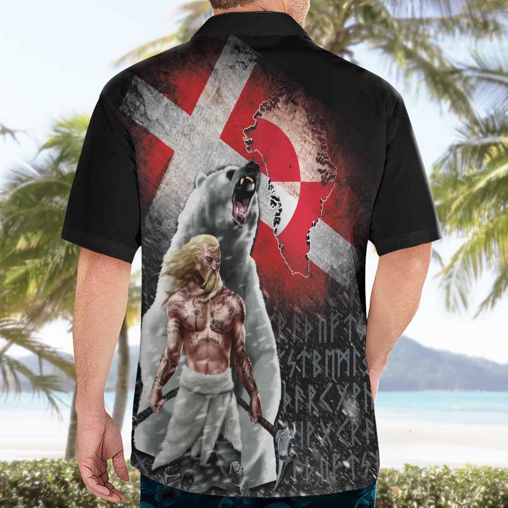 Greenlandic and Danish Together Hawaiian Shirt Viking Warrior with Polar Bear Roar - Wonder Print Shop