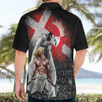 Greenlandic and Danish Together Hawaiian Shirt Viking Warrior with Polar Bear Roar - Wonder Print Shop