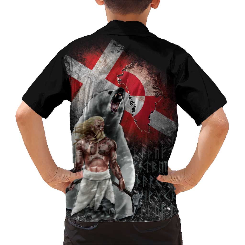 Greenlandic and Danish Together Hawaiian Shirt Viking Warrior with Polar Bear Roar - Wonder Print Shop